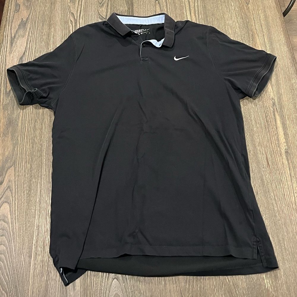 Nike Golf Polo Standard Fit Dri-Fit Short Sleeve Collared Black XL